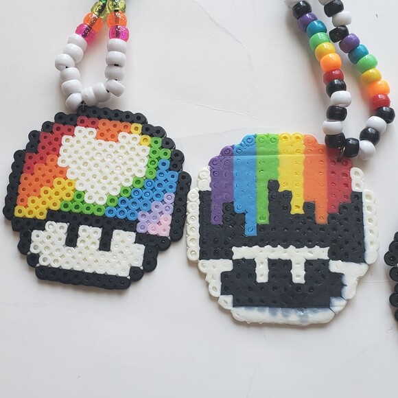 Funky Perler Mushroom Necklace 3 Pack - Picture 7 of 8